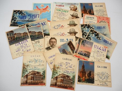 19x Amateur Radio Card Dark QSL Manager Radio USSR Russia 1940/50s