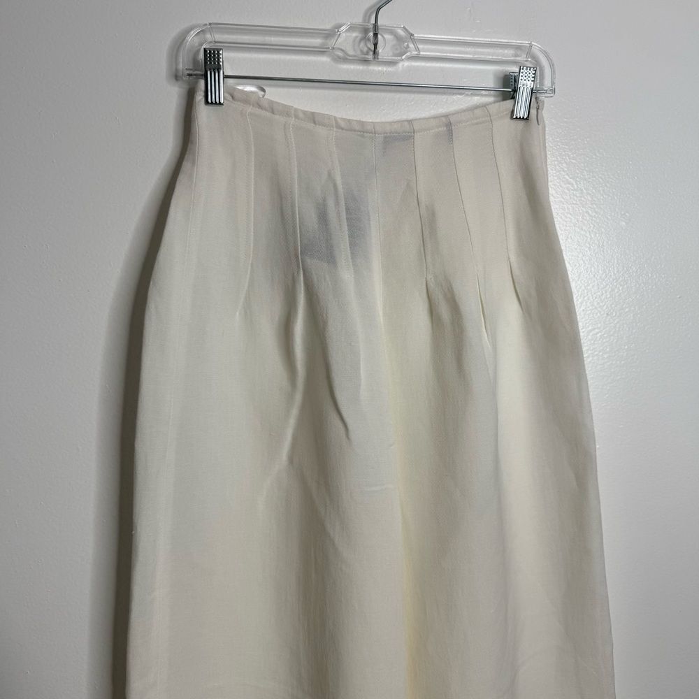 NWT Massimo Dutti Wide Leg Pleated Trousers In White Size 2 thumbnail 2