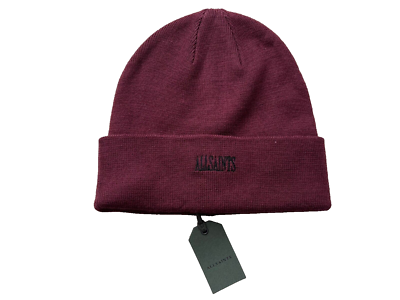 All Saints State Logo Knit Beanie Hat Amarone Red Underground Beanie Hat CRIMSON RED | ALLSAINTS main image 2