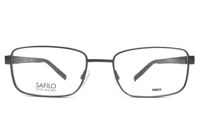 Safilo Elasta Eyeglasses Frames SA1068 UMV Gunmetal Gray Horn Wire Rim 54-18-140