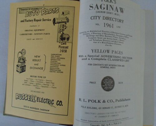 1961 Saginaw Michigan Polk's City Directory With Advertising - Picture 3 of 10