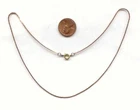 6 VINTAGE SOLID BRASS .5mm. DECO CUT THIN FINE COBRA CHAIN 16" NECKLACES 1543