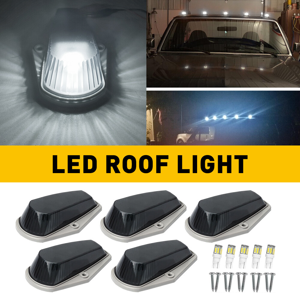 Smoked Cab Roof Amber LED Marker Lights Kit for 1980-1997 Ford F150 F250 F350 Trucks  