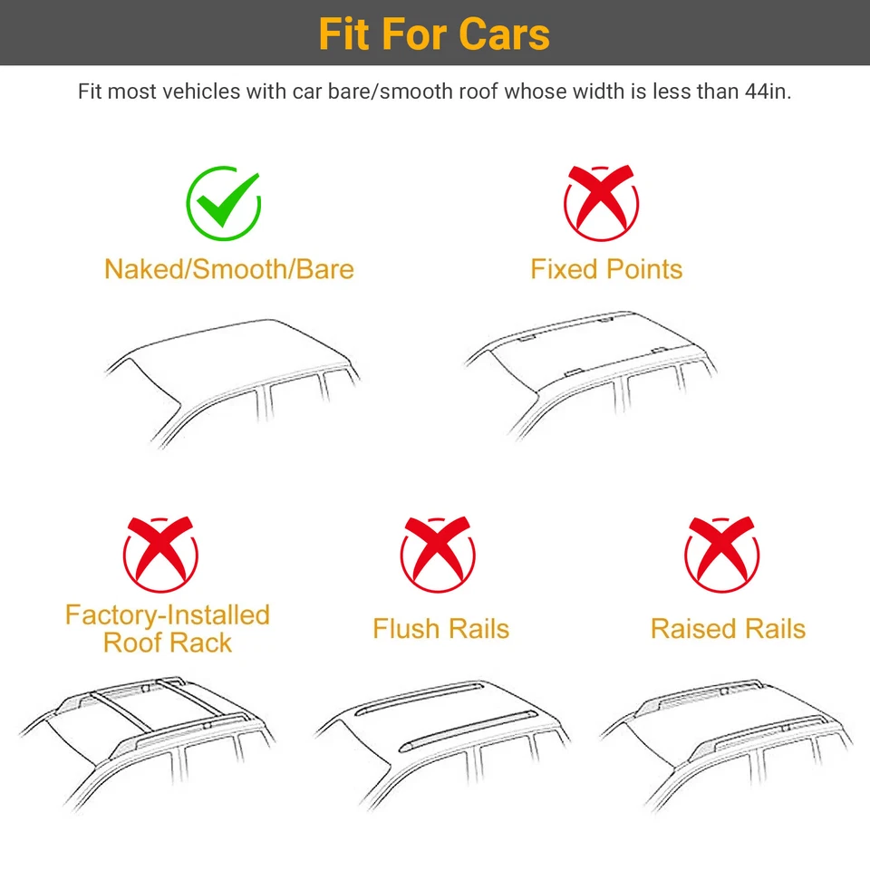 Alloy Car Top Rack Rail Luggage Carrier Baggage Roof Cross Bar For Audi BMW Ford - Image 4 of 4