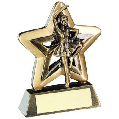 Tanzpreis Mini Star Tap Ballett Trophäe Harz Wert Preis KOSTENLOSE Gravur RF473