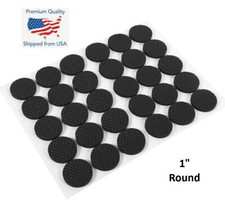 30PCS 1" Round Adhesive Furniture Leg TRP Rubber Scratch Protection Pads Black