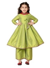 Indian Beautiful Trending Girls Dupion Kurtis Palazzo Dupatta set For Kids Girls
