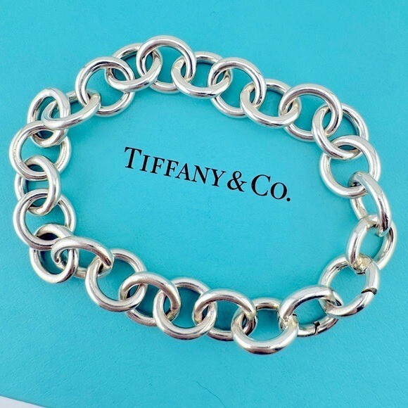 Retired Tiffany & Co. Clasping Ends Round Rolo Link Bracelet