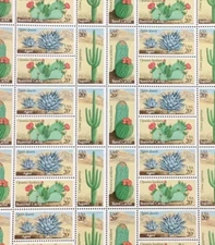 #1942-45 Desert Cactus Plants full mint sheet of 40 stamps MNH OG