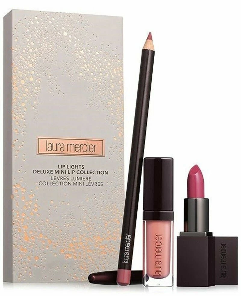 Laura Mercier 3-Pc. Lip Lights Deluxe Mini Lip Set - NIB, Sealed