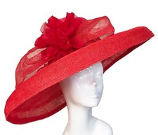Exclusive Red Designer Millinery by Hat Couture Wedding Bridal AscotHat