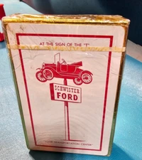 Vintage Remembrance Sealed Man  Ford Car dealer  Playing Cards Bridge Redi-Slip