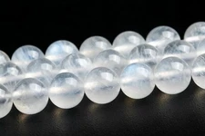 6MM Genuine Natural Transparent Rainbow Moonstone Grade AAA Round Loose Beads