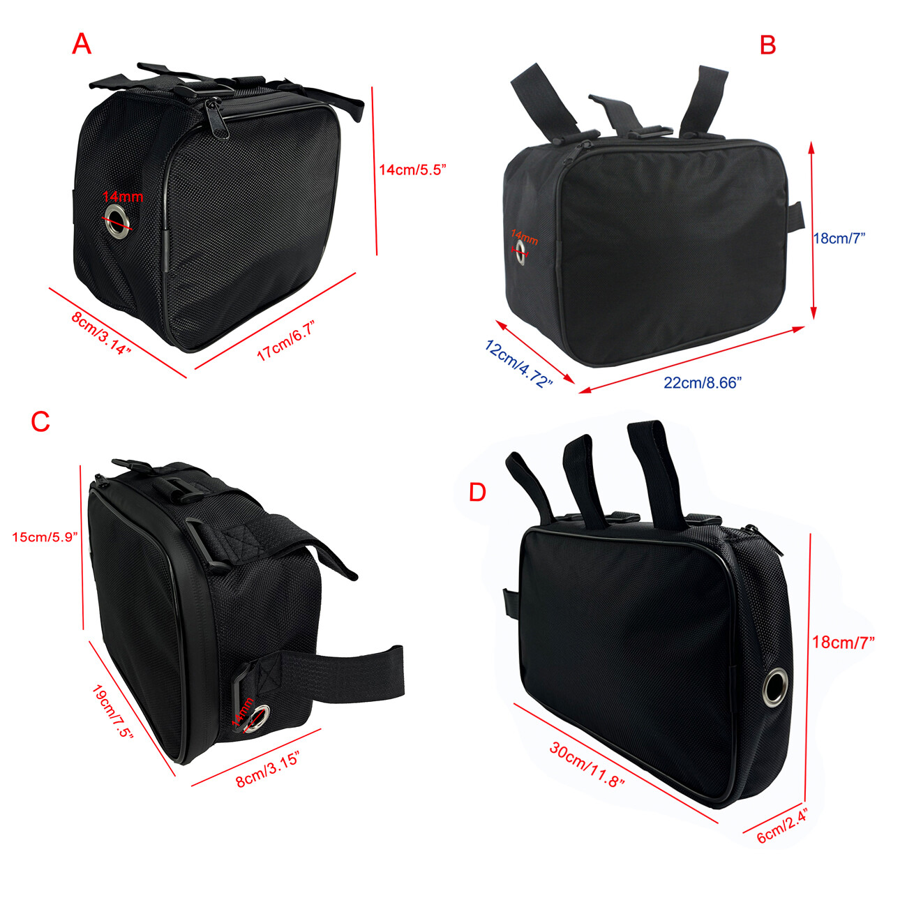 Tubo bici telaio borsa caso batteria anteriore cassetta attrezzi ebike foto 2