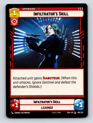 Aggression Infiltrators Skill Upgrade Card Learned Saboteur Ability