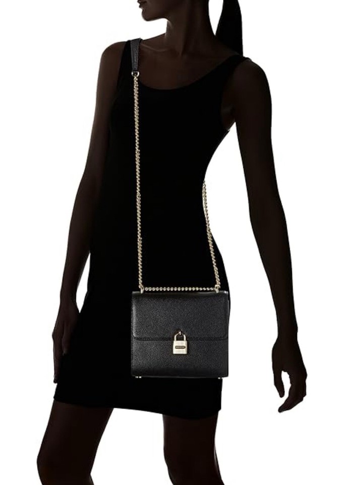 MICHAEL KORS Mercer Large Messenger Chain Link Black Shoulder Crossbody