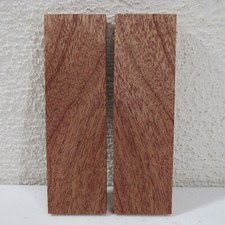 Mahogany Wood Knife Scales Figured Exotic Bookmatched Blank 5'' x 1.5'' x 5/16''