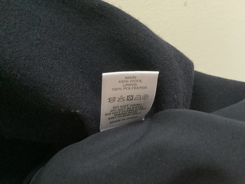Ziegenwolle Schichtkleid mit Knopfarm Detail blau Größe US 8 UK 12 - Bild 5 von 6