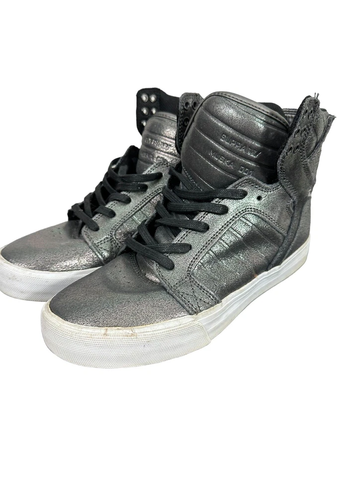 Tênis Feminino Supra Skytop Hi Top Couro Moda Preto SW18259 Tamanho 7.5 - Imagem 4 de 4