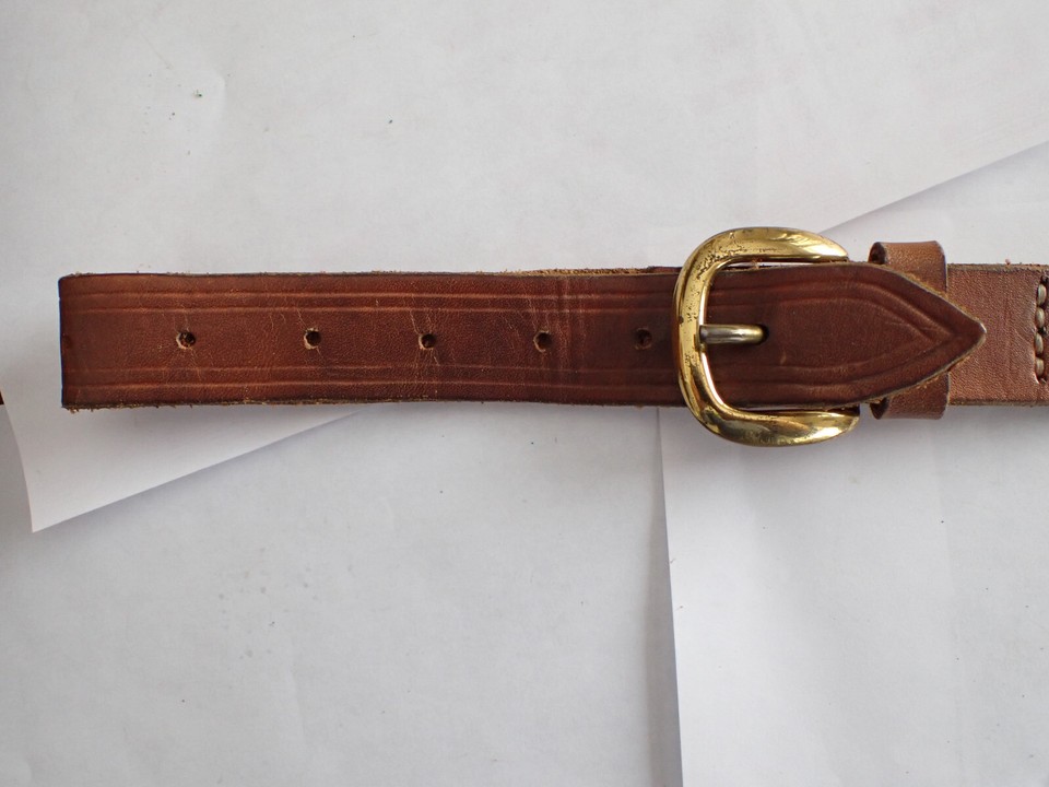 ONE INCH WIDE AND THICK LEATHER RIFLE SLING NO SWIVELS 32 INCHES LONG