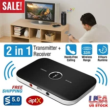 Wireless Transmitter & Receiver A2DP Audio 3.5mm Aux Adapter Hub