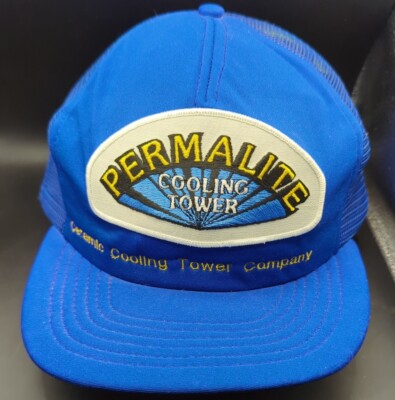 Vintage DeLong Permalite Cooling Tower Trucker Mesh Snapback Patch Hat Cap USA