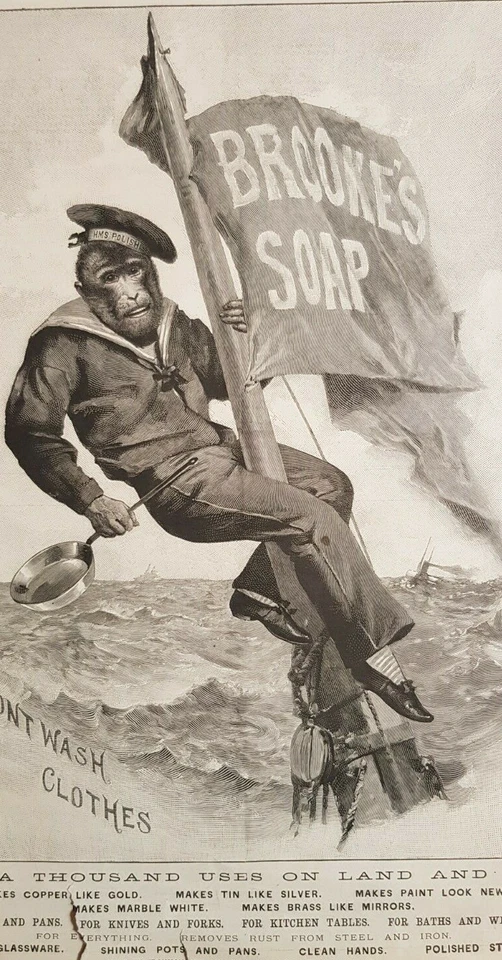 XIXe 1892 Ancienne Publicité pour Savon Brooke's Soap Illustrated London News - Photo 1/4