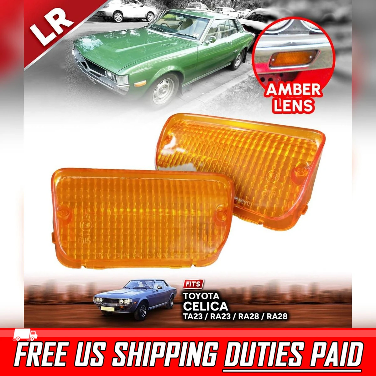 AMBER LEN FRONT BUMPER PARKING LIGHT FIT TOYOTA CELICA TA23 RA23