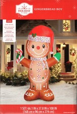 HOLIDAY TIME 886234 GINGERBREAD BOY CHRISTMAS AIRBLOWN INFLATABLE 9' - NEW 