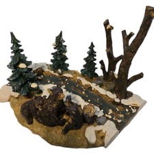 Vintage 2000 Lemax Village Collection "Bears At Play" 7.5" Poly-Resin 003326