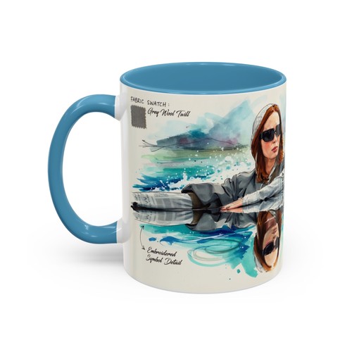 Actress Duo Boat Scene Coffee Mug | Accent Black Handle 11oz/15oz - Picture 16 of 29