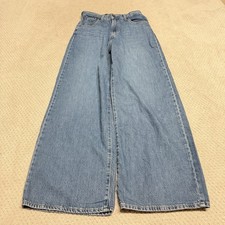 Levis Cinch Baggy Jeans Womens 26x30 Light Wash Blue Wide Leg High Rise