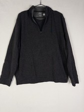 Polo Ralph Lauren Pullover Sweater Mens L Gray Classic Pony Cotton Blend 1/4 Zip