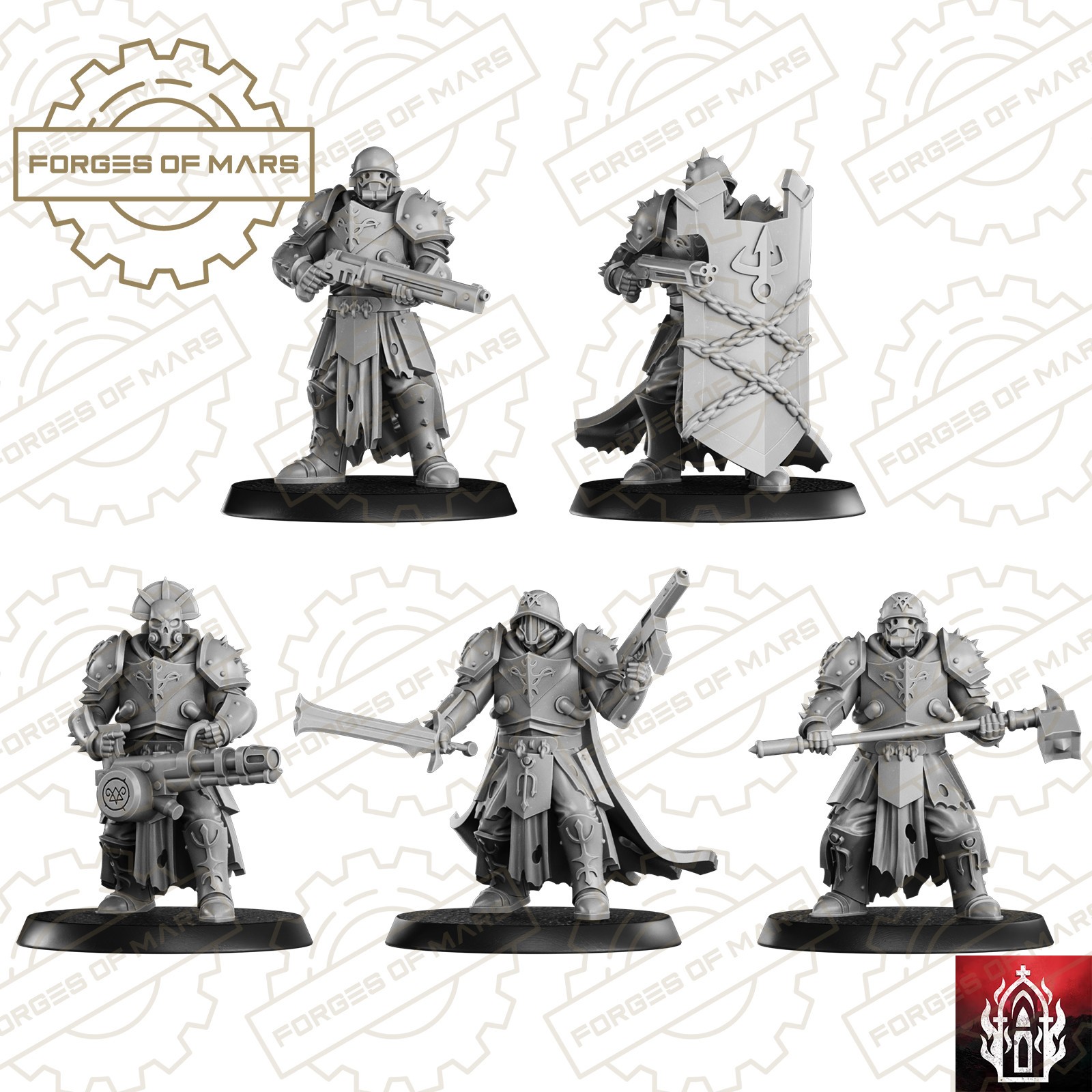 Trench Warfare Damned Armorfused Warriors figurines antichoc x5
