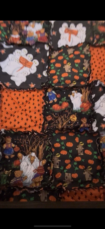 Edredón de trapo de tela vintage de Halloween Foto 4 de 4