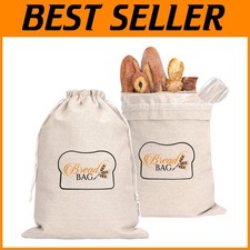 Eco-Friendly Bread Bags for Homemade & Sourdough, 2-Pack