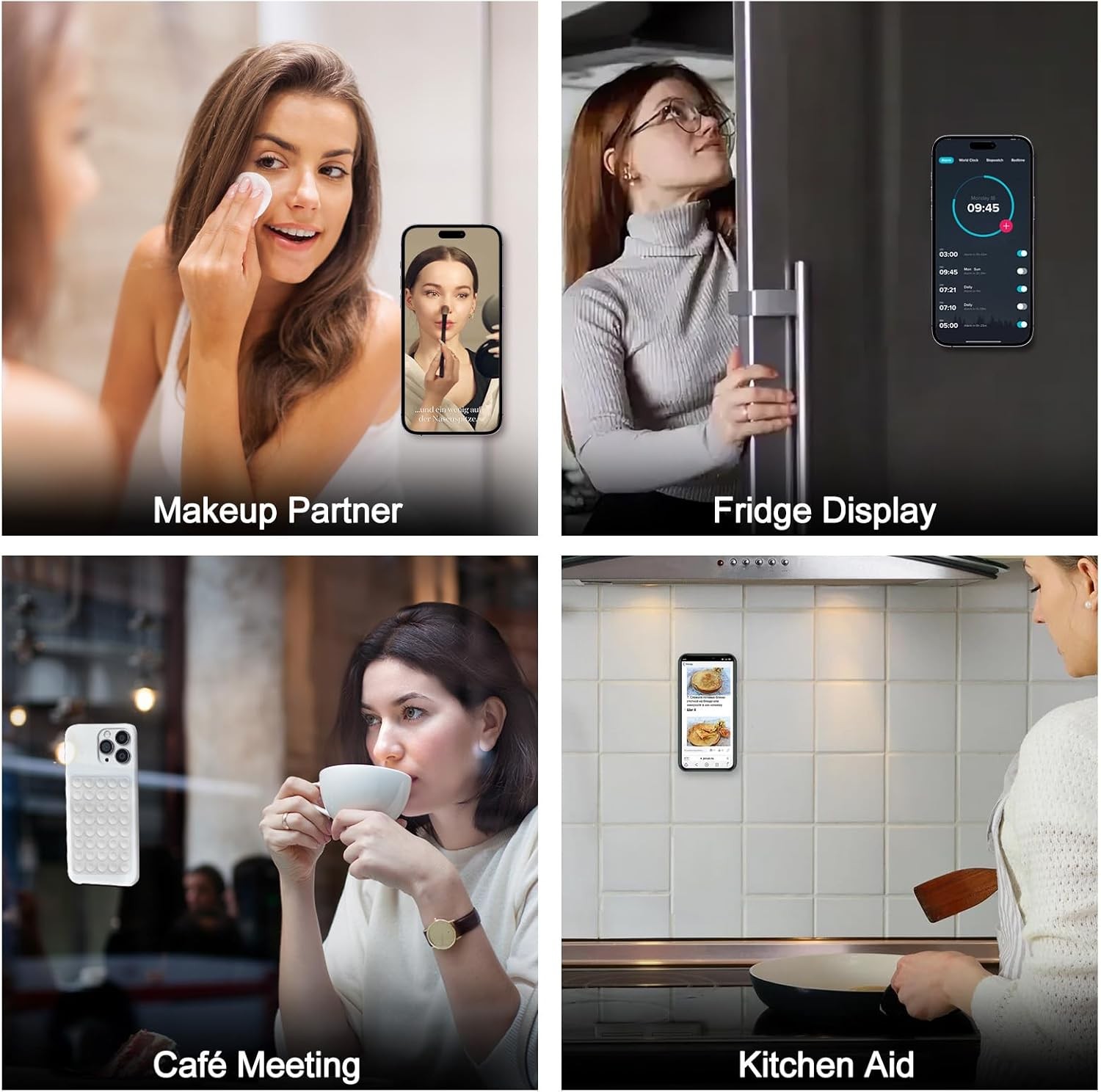 2 Pack Silicone Octo Cup Buddy Sticky Grip Holder for Cellphone, Black FAST US