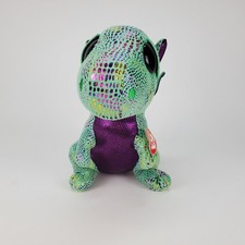 TY Beanie Boos CINDER the Green Dragon Glitter Eyes Medium 9” inch