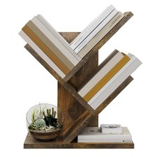 Tree Bookshelf 3 Tier Book Shelves Storage Organizer, Desktop Bookshelf Floor...