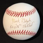 Mark Fidrych Signed Rawlings Baseball JSA COA Tigers Inscribed ROY 76 The Bird