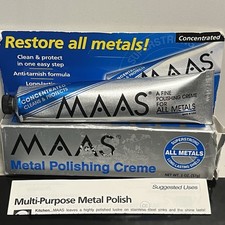 Maas Metal Polish 2 oz Tube All Metals 2oz Made In USA Silver Brass Copper Gold