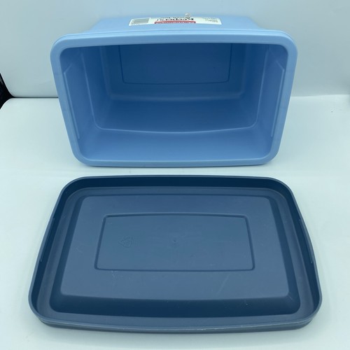 Vtg Rubbermaid Keepers Rough Tote 1 Gallon Slate Blue Mini Storage Bin USA 90s - Picture 6 of 9