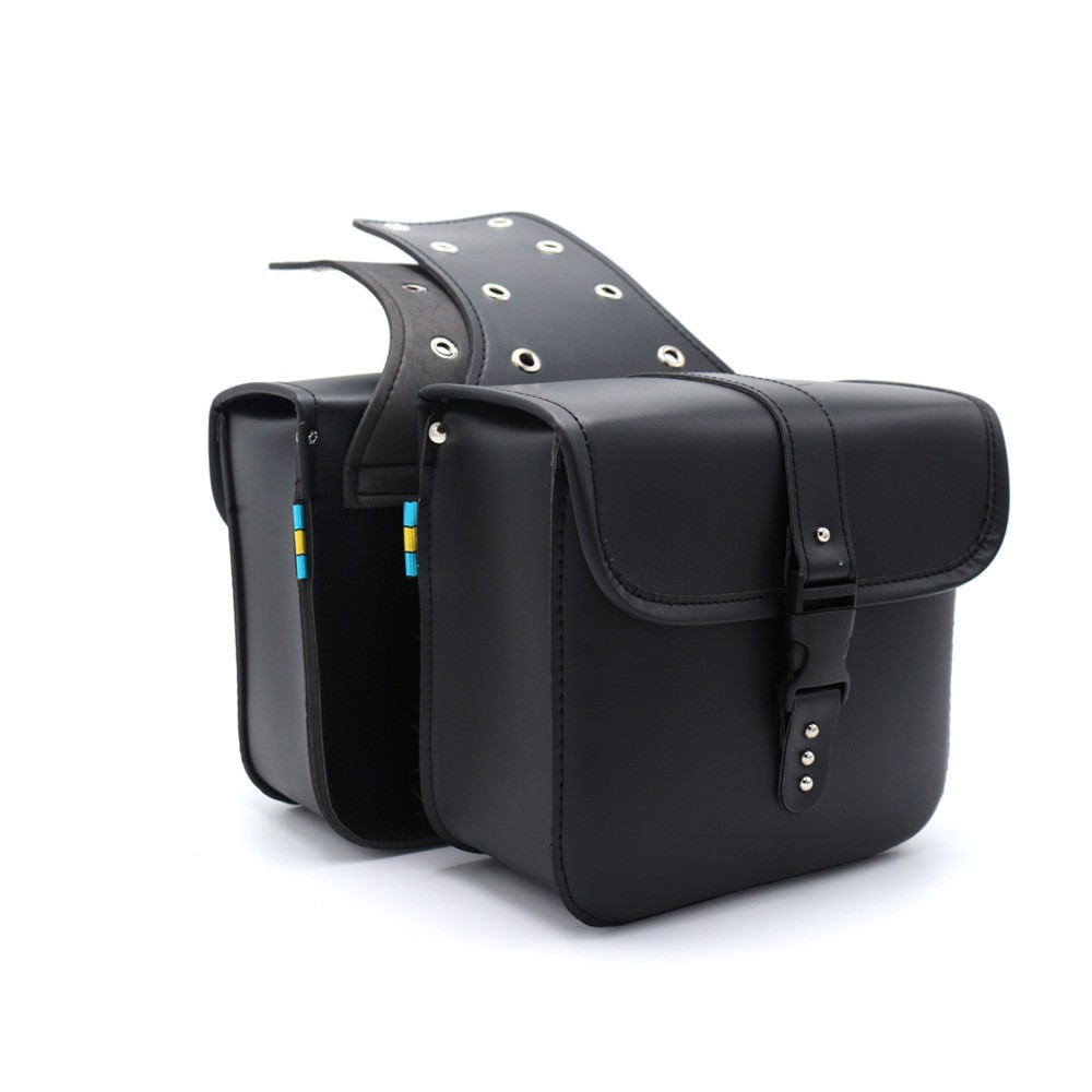 Motorcycle Saddlebags Stylish PU Leather Side Bags Universal Luggage Storage Org