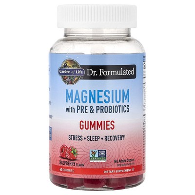 Magnesium with Pre & Probiotics Gummies, Raspberry, 60 Gummies