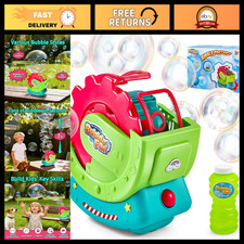 Bubble Machine for Kids  Pets - 8oz Safe Solution, Automatic Bubble Blower