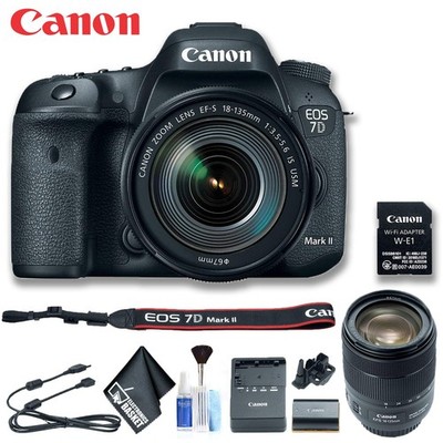 Canon EOS 7D Mark II DSLR Camera with 18-135mm f/3.5-5.6 IS USM Lens & W-E1
