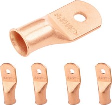 5pcs 3/0 AWG 1/4 Stud Copper Wire Lugs, Ring Terminals, Battery Cable Ends