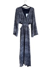 New With Tags, Zara Cut Out Waste Flare Sleeve Pleated Snake Print Dress, Size S