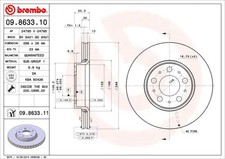 2x Disque de frein ventilé de l'intérieur 09.8633.11 BREMBO pour VOLVO V70 I S70