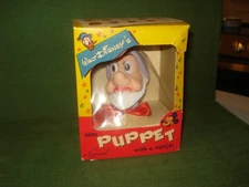 Rare 1961 GUND HAND PUPPET IN BOX  Snow White & The Seven Dwarfs - GRUMPY